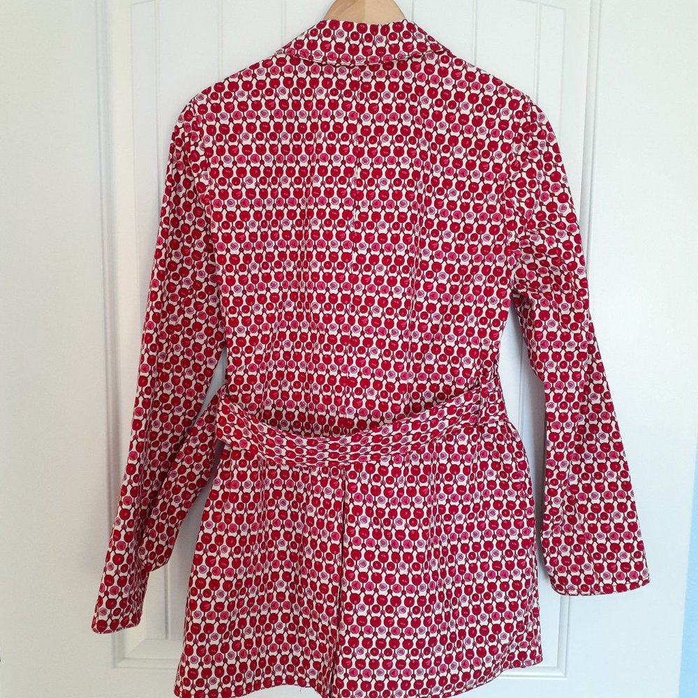 Gap Tulip Print Button Front Coat With Self Belt … - image 2